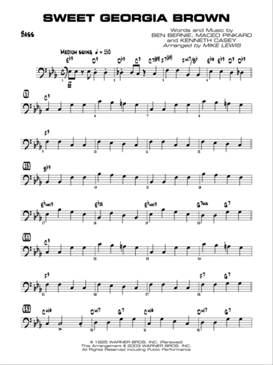 Sweet Georgia Brown: String Bass