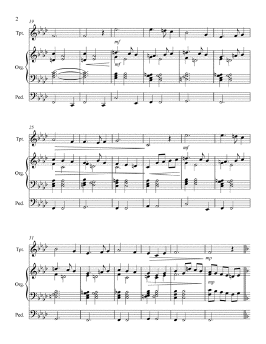 What Child Is This - One Trumpet and Organ Trumpet Duet scores gallery preview page 3