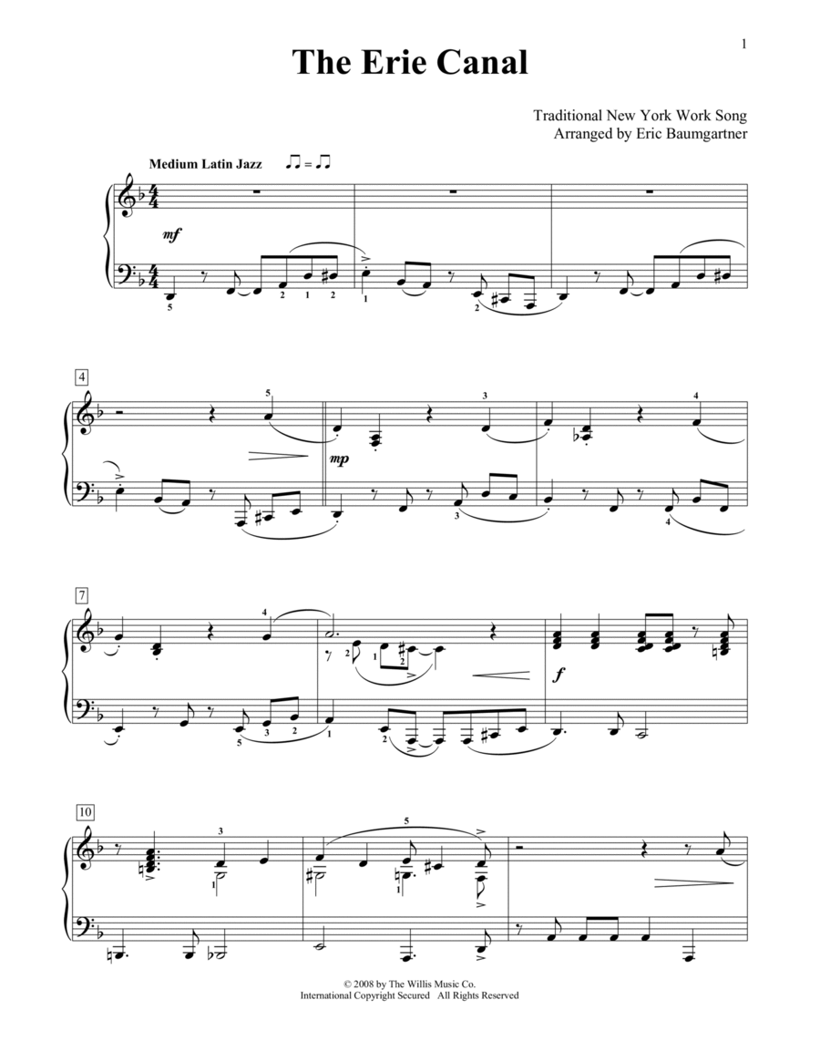 The Erie Canal The Erie Canal Piano Method scores gallery preview page 1