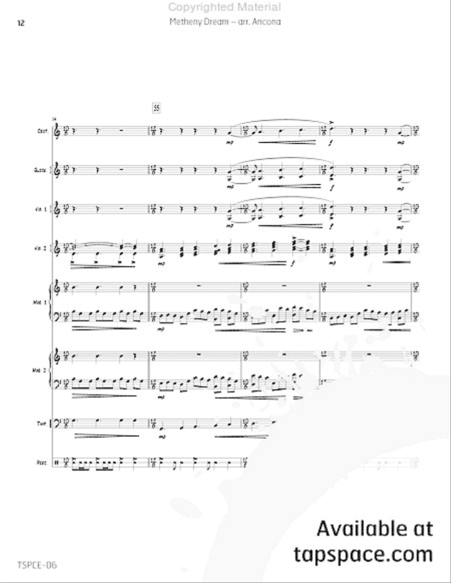 Metheny Dream Percussion Ensemble scores gallery preview page 15