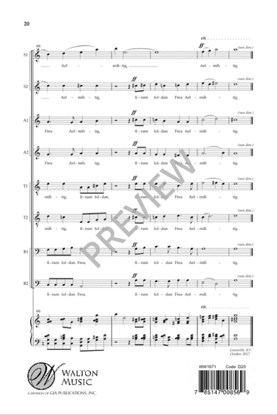 Caedmon's Hymn SSAATTBB scores gallery preview page 21