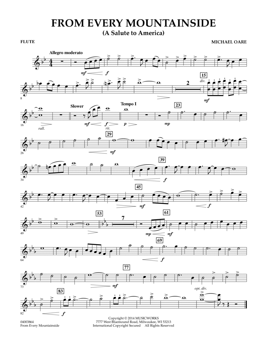 From Every Mountainside (A Salute to America) - Flute Concert Band scores gallery preview page 1
