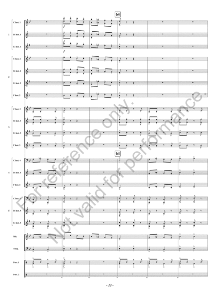 Infernal Galop Concert Band scores gallery preview page 14