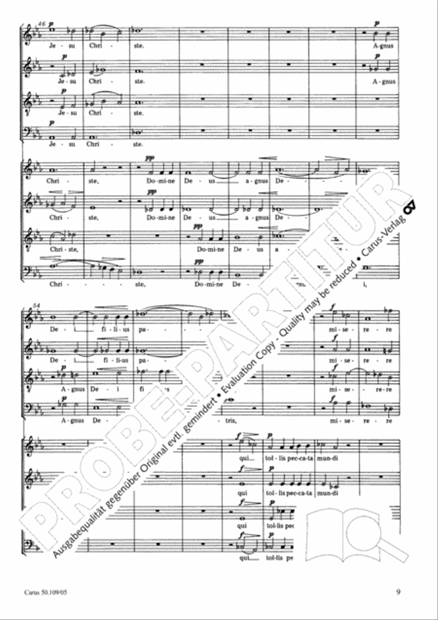 Mass in E flat major (Messe in Es) 4-Part scores gallery preview page 10