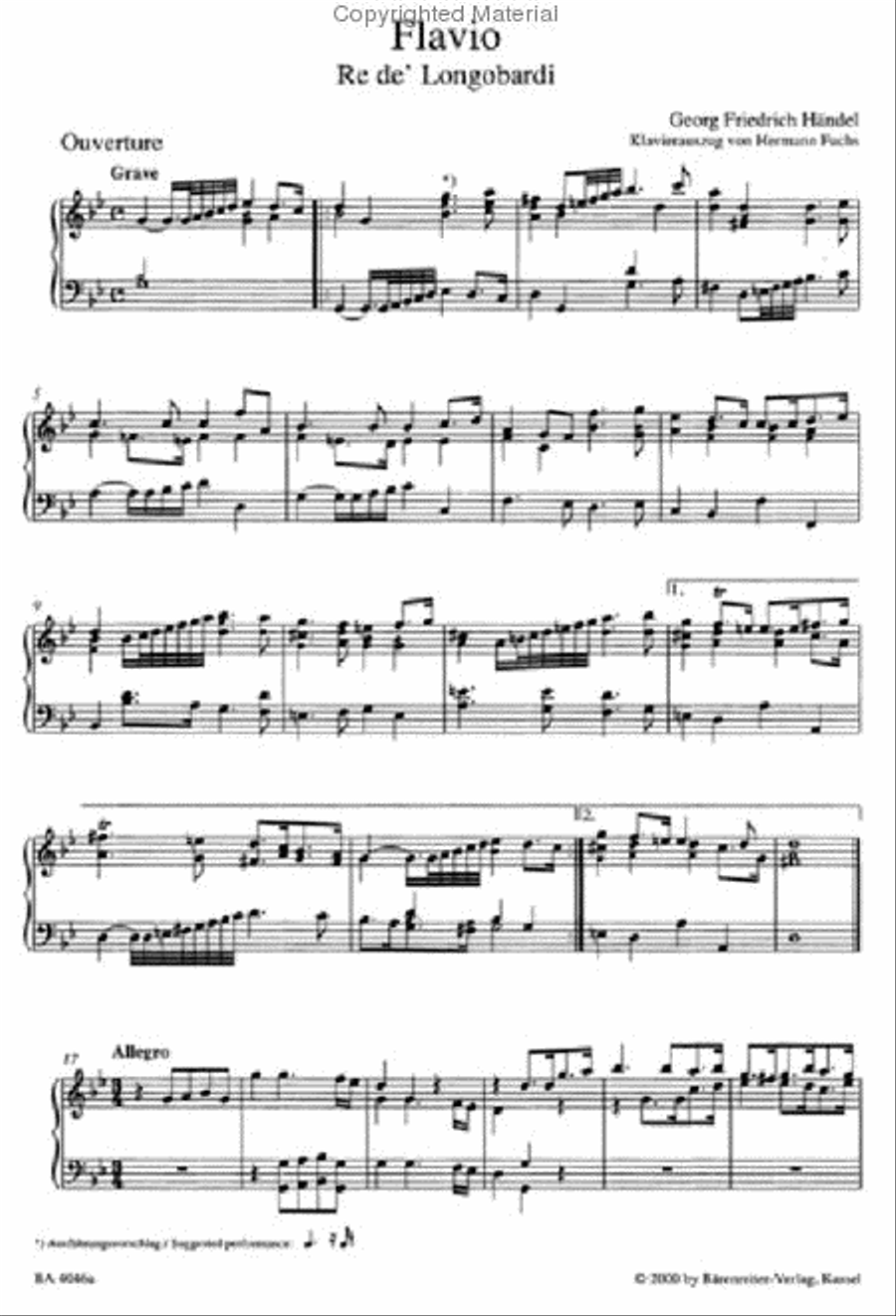 Flavio, Re de Langobardi - Flavio, Konig der Langobarden HWV 16 Bassoon scores gallery preview page 2