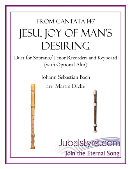 Jesu, Joy of Man's Desiring (Duet for Soprano/Tenor Recorders with Optional Alto) image number null