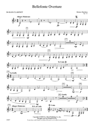 Bellefonte Overture: B-flat Bass Clarinet