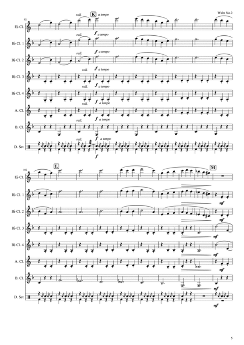 Waltz No.2 (from Jazz Suite No.2) for Clarinet Choir