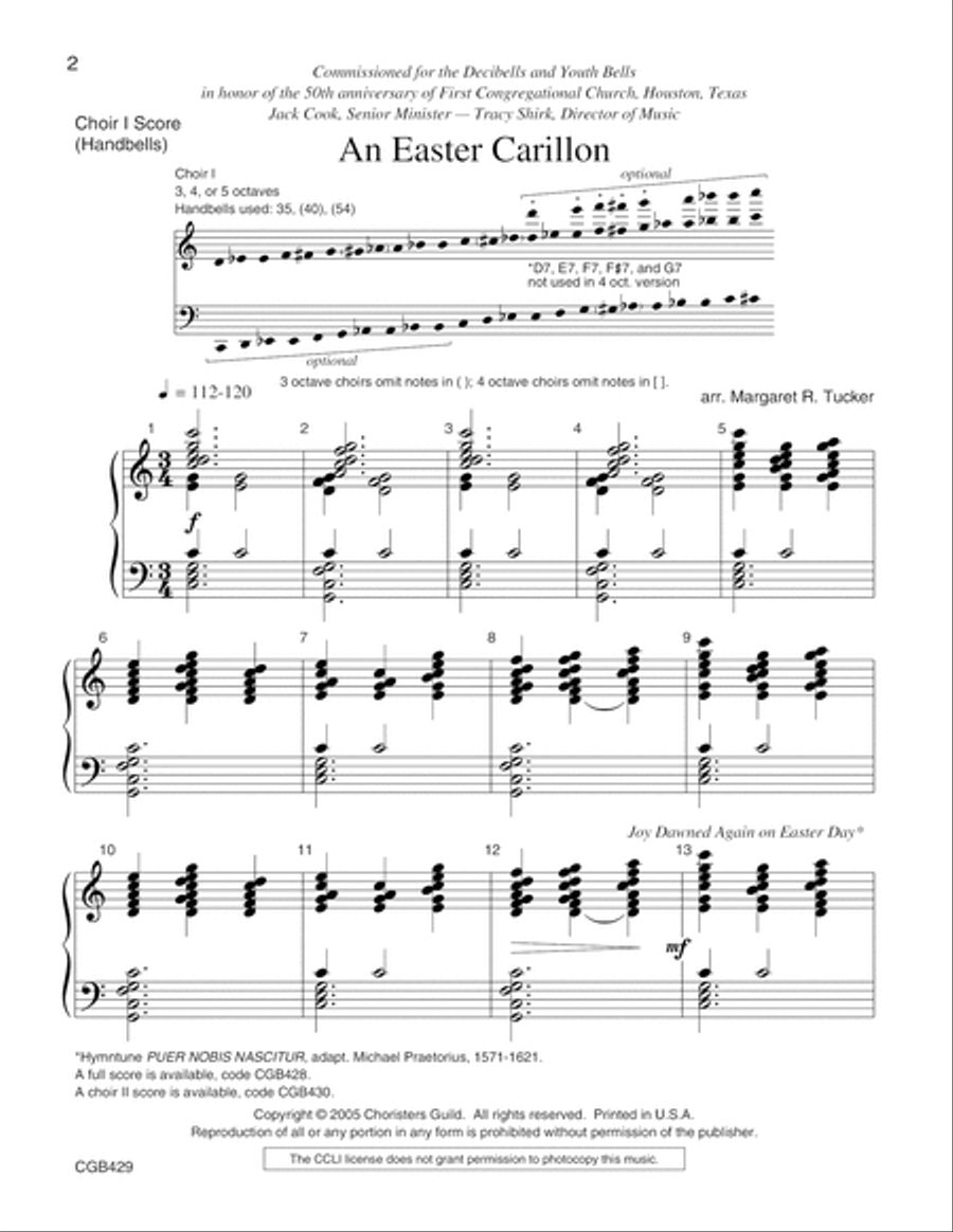 An Easter Carillon - Choir I Score Choir scores gallery preview page 2