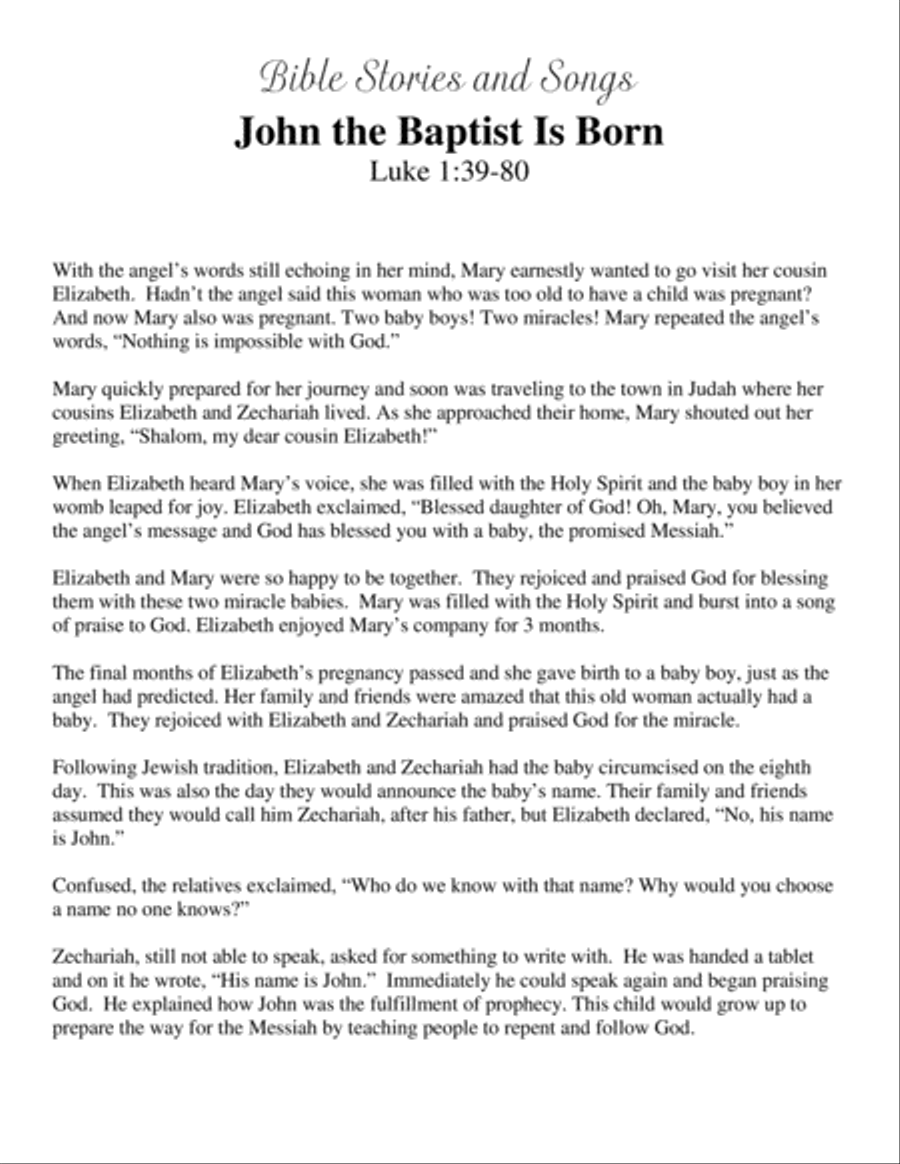 John the Baptist Is Born (Bible Stories and Songs) image number null