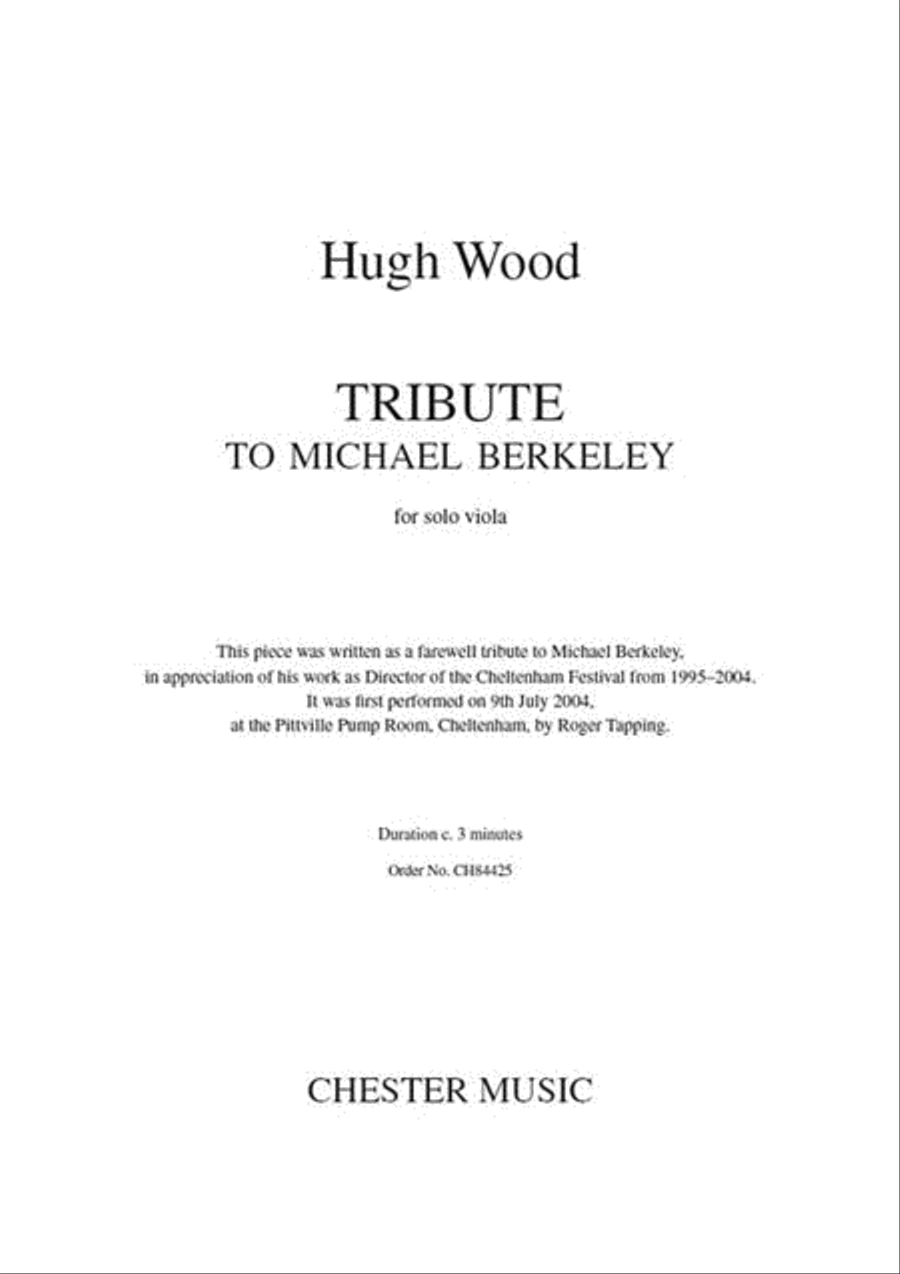 Tribute to Michael Berkeley