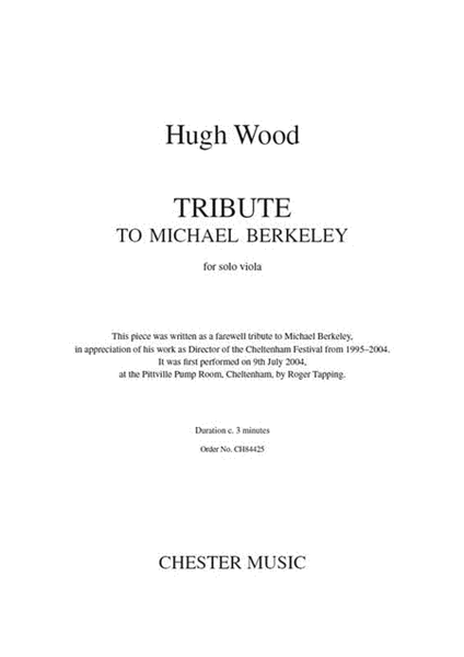Tribute to Michael Berkeley