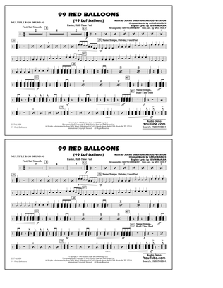99 Red Balloons (arr. Holt and Conaway) - Multiple Bass Drums