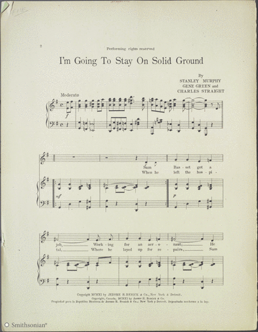 I'm Going to Stay on Solid Ground Piano, Vocal scores gallery preview page 2