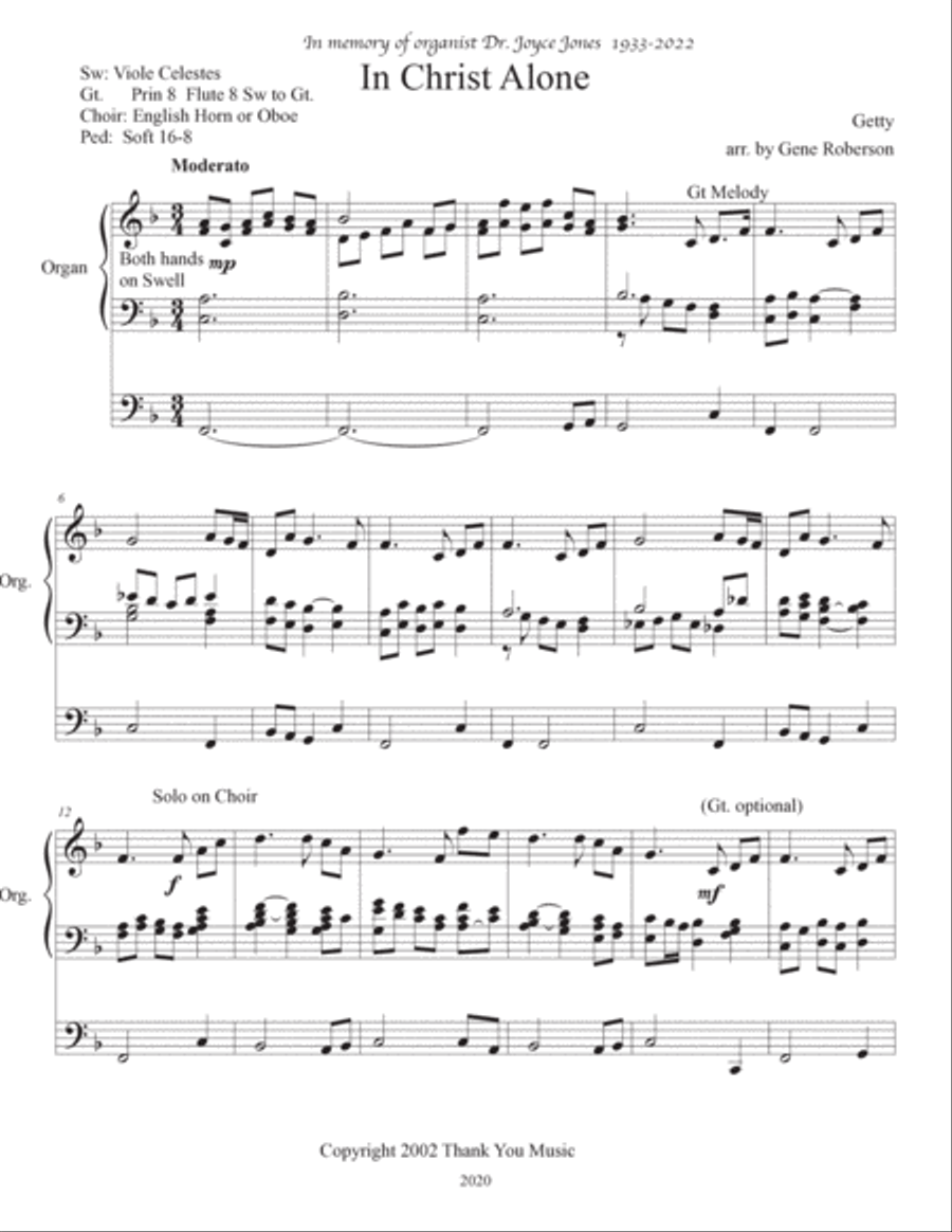 In Christ Alone Organ Solo scores gallery preview page 2