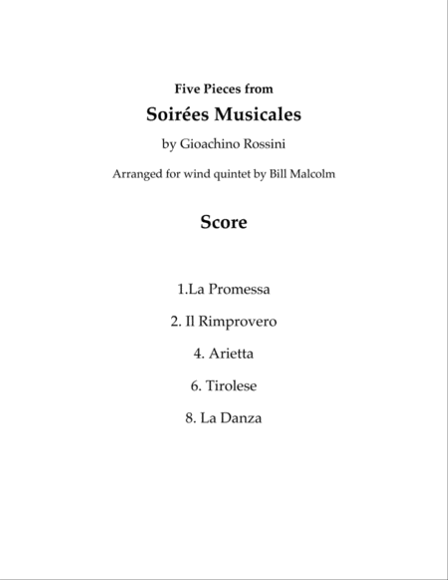 5 Pieces from Soiree Musicale Woodwind Quintet scores gallery preview page 1