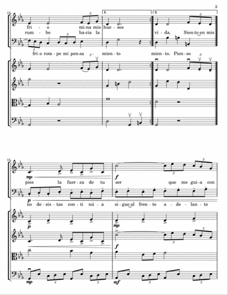 Oh Señor String Quartet scores gallery preview page 3