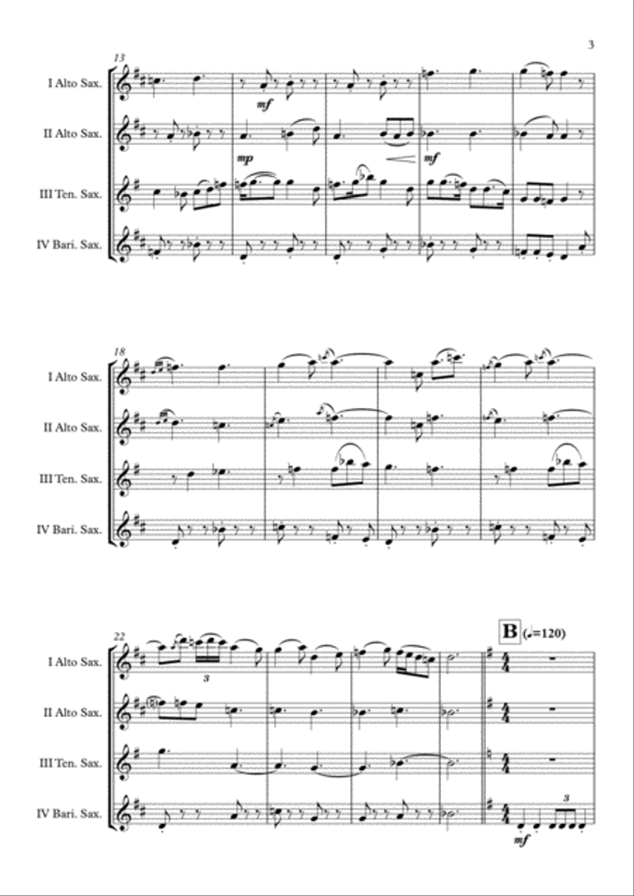 This Is Berk Saxophone Quartet scores gallery preview page 4