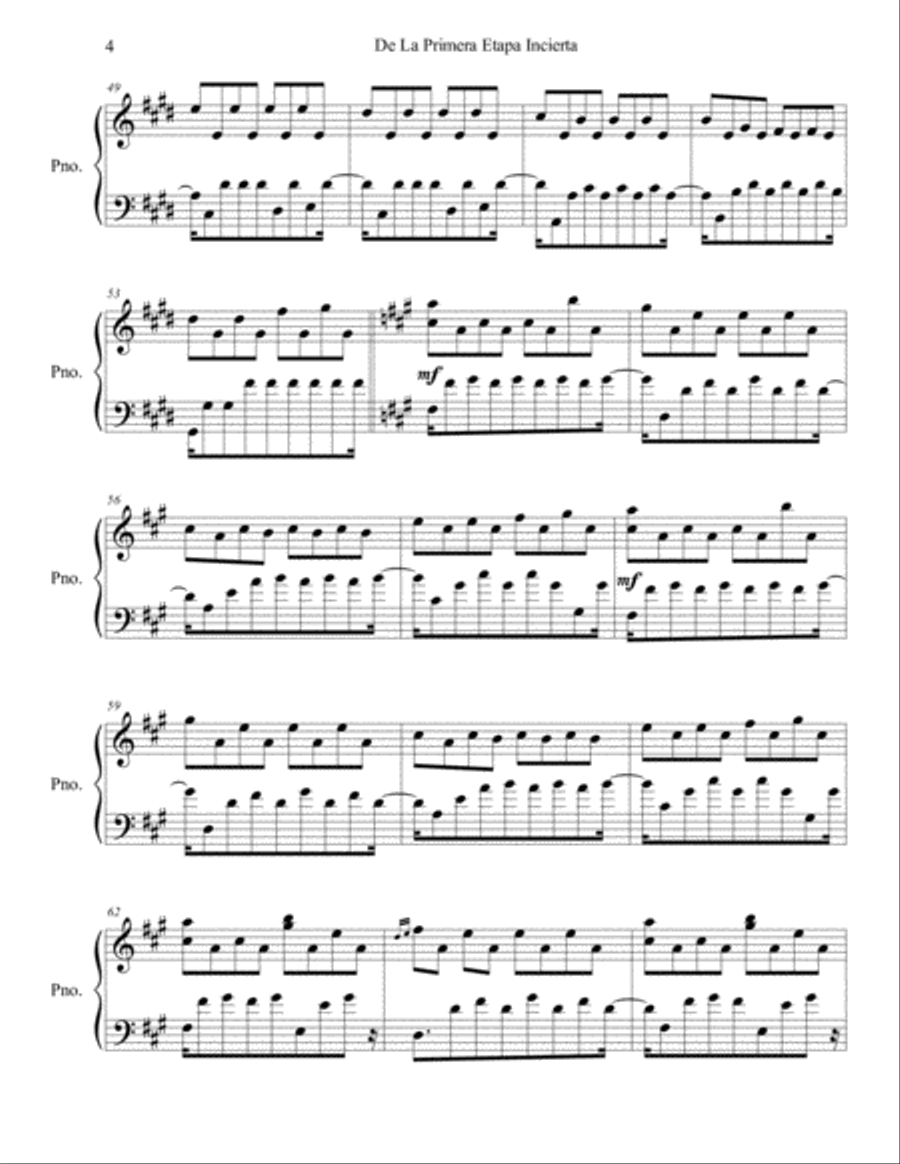 De La Primera Etapa Incierta Piano Solo scores gallery preview page 4