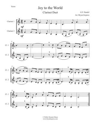 Joy to the World - Clarinet Duet (in C)