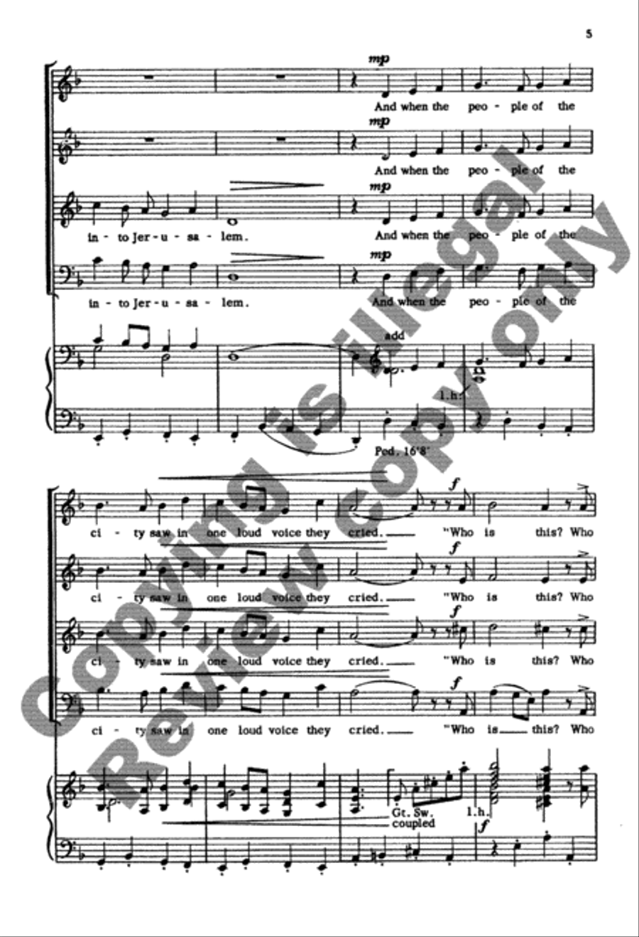 When Christ Rode Into Jerusalem 4-Part scores gallery preview page 5