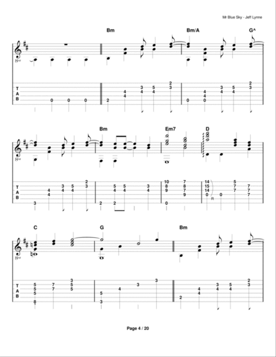 Mr. Blue Sky Electric Guitar scores gallery preview page 4