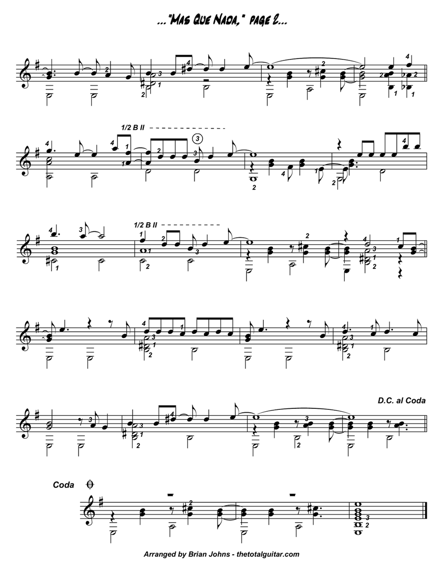 Mas Que Nada Electric Guitar scores gallery preview page 3