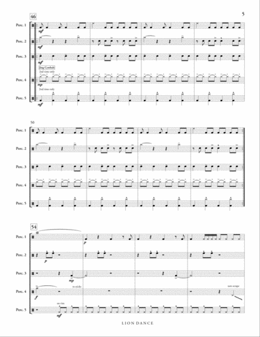 Lion Dance Percussion Ensemble scores gallery preview page 6