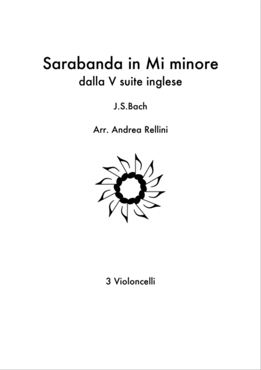 Sarabande from Bach English Suite No. 5 in E Minor (3 Cellos ) String Trio scores gallery preview page 1