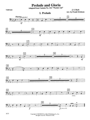 Prelude and Gloria (Adapted from Cantata No. 141 -- Wachet Auf): Timpani