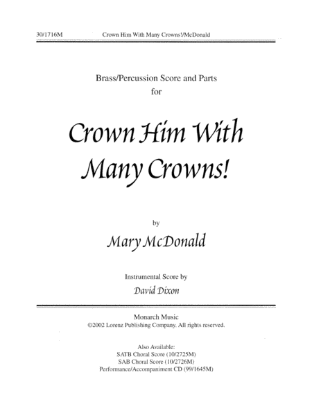 Crown Him with Many Crowns - Brass and Timpani Score and Parts image number null