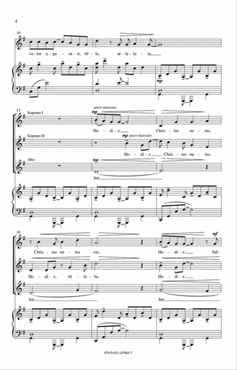 Hodie Alleluia SSA scores gallery preview page 3
