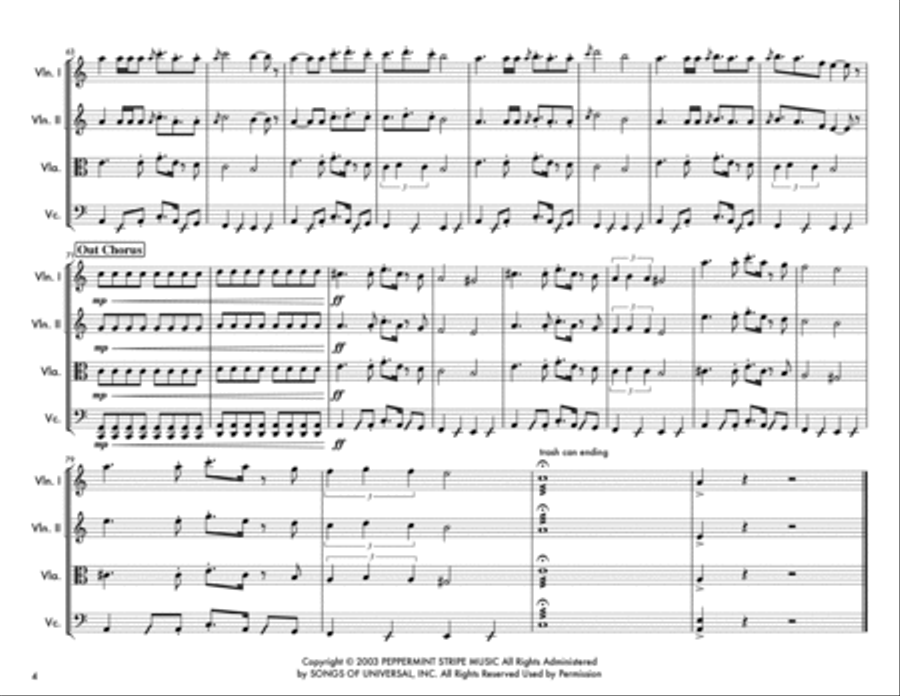Seven Nation Army Seven Nation Army String Quartet scores gallery preview page 4