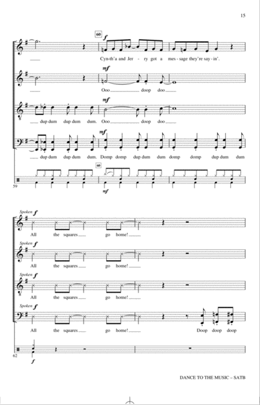Dance To The Music (arr. Paul Langford) 4-Part scores gallery preview page 14