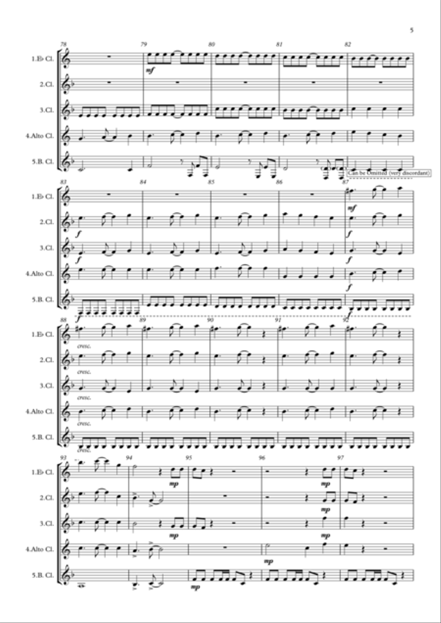Under Pressure Woodwind Quintet scores gallery preview page 5