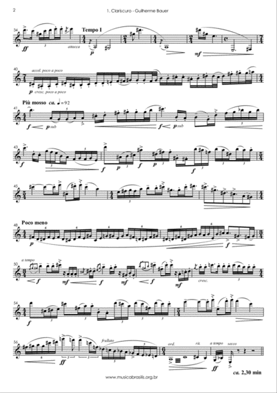 Três peças para clarineta solo Três peças para clarineta solo A Clarinet scores gallery preview page 4