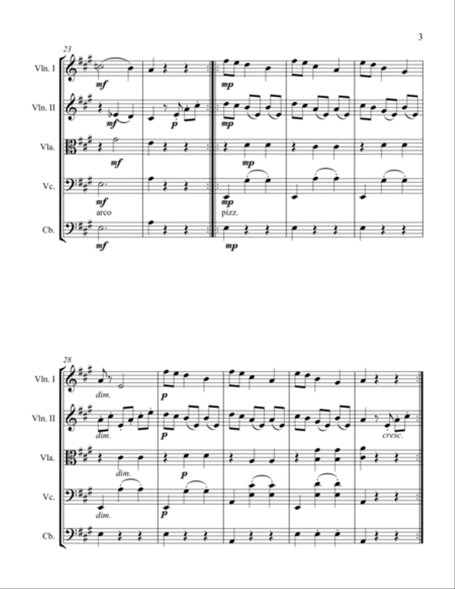 Waltz Waltz String Orchestra scores gallery preview page 3