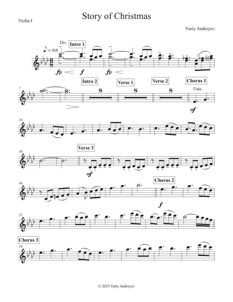 Story of Christmas Violin Solo scores gallery preview page 1