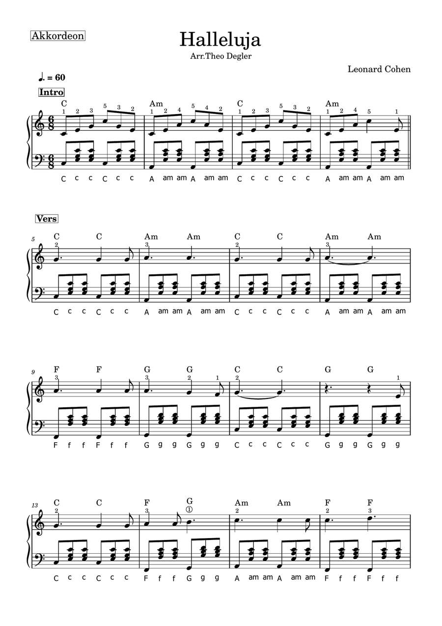 Hallelujah Hallelujah Easy Piano scores gallery preview page 1