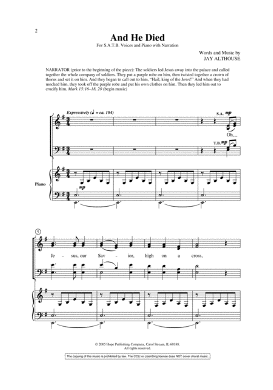 And He Died And He Died 4-Part scores gallery preview page 2