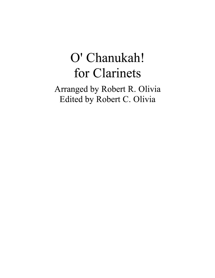 O Chanukah! [Hanukkah] for Clarinets image number null
