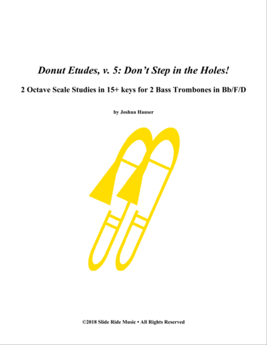Donut Etudes v5 - Scale Duets for 2 Bass Trombones Trombone Duet scores gallery preview page 1