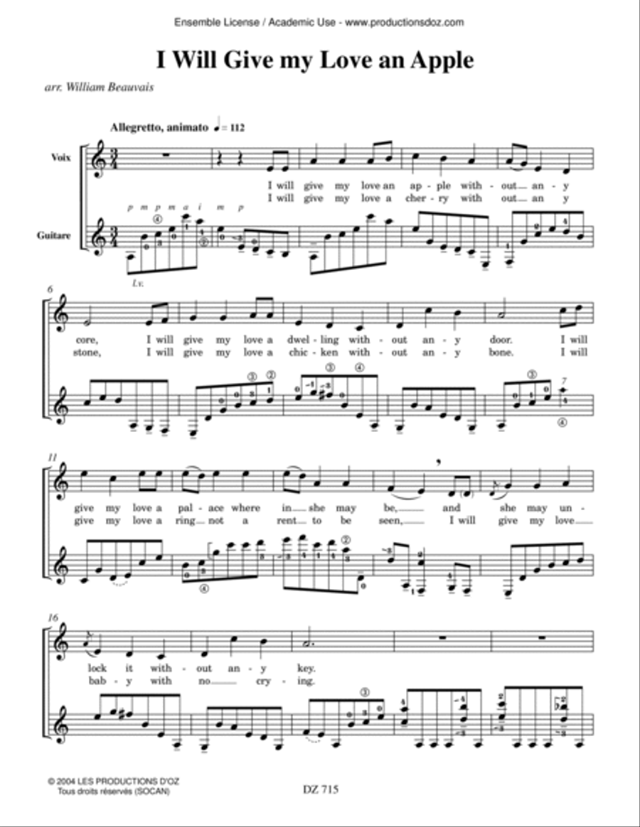 I Will Give my Love..., She's Like the Swallow Classical Guitar scores gallery preview page 2