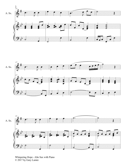 3 HYMNS OF HOPE (for Alto Sax and Piano with Score/Parts) image number null