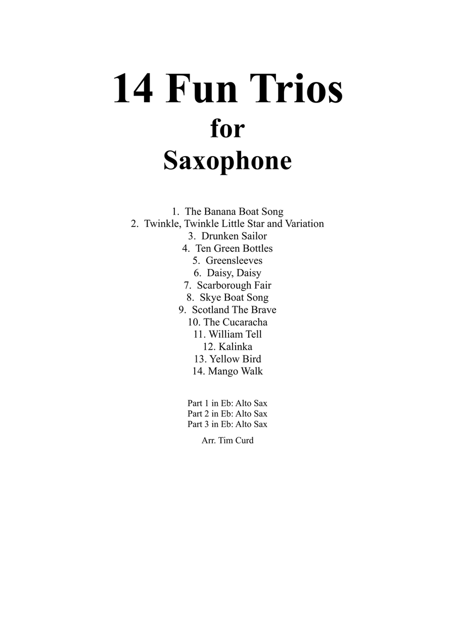 14 Fun Trios For Saxophone Woodwind Trio scores gallery preview page 1