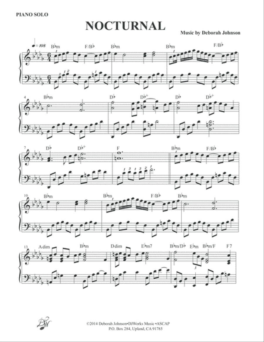 Nocturnal Piano Solo Guitar scores gallery preview page 2