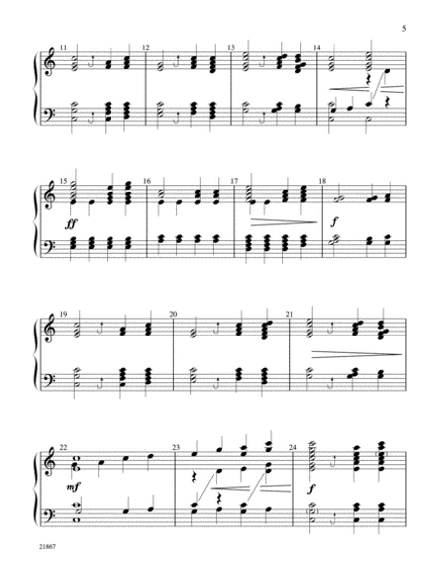 5 Hymns for Beginning Ringers Handbell Choir scores gallery preview page 3