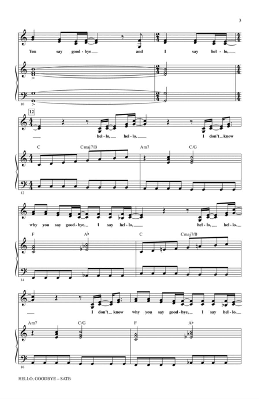 Hello, Goodbye 4-Part scores gallery preview page 2