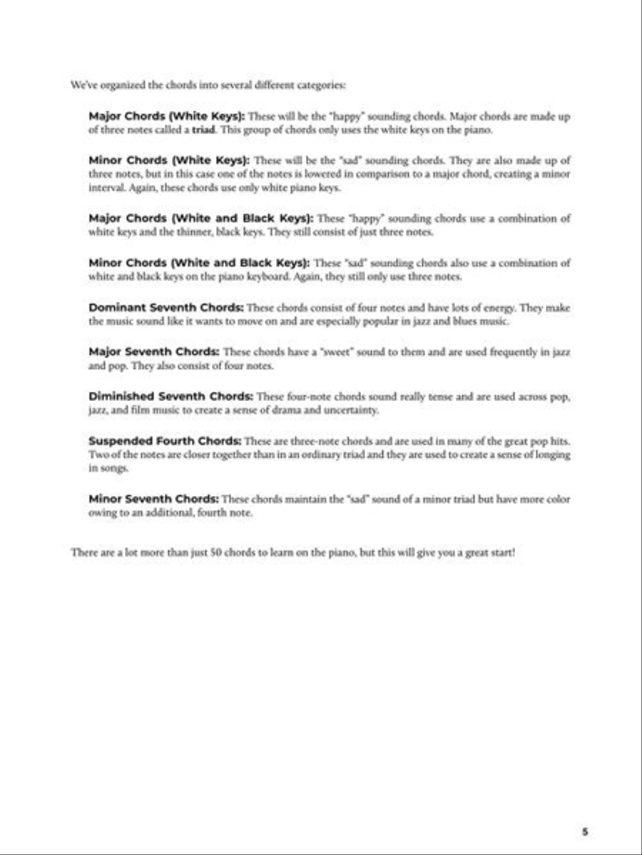 First 50 Chords You Should Play on Piano Piano scores gallery preview page 4