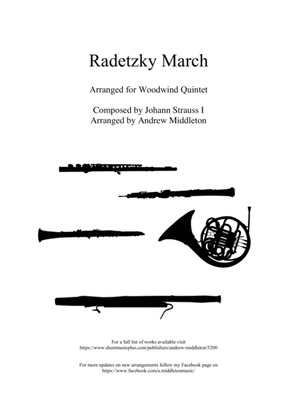 Book cover for Radetzky March arranged for Woodwind Quintet